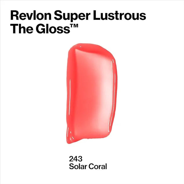 Revlon Super Lustrous Lip Gloss, Non-Sticky, Hydrating, High Shine Finish, 243 Sizzling Coral, 0.13 oz - Product Image