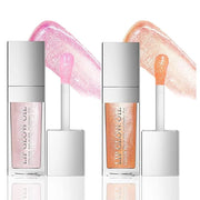 2PCS Hydrating Lip Glow Oil, Plumping Lip Gloss, Clear to Pink Lip Oil Gloss, Transparent Moisturizing Lip Balm, Natural L...