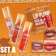 3 Colors Duck Lip Plumper Gloss, Glitter Shine Primer Lip Tint Korean Clear Plumping Lip Gloss, High Pigment No Sticky Sex...