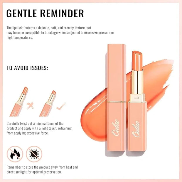 Oulac Moisturizing Shine Lipstick Red for Women - 2 in 1 Glossy Red Tinted Lip Balm, Hydrating Summer Lipstick for Dry Lip...