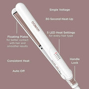 Conair Double Ceramic Flat Iron, 1-inch Hair Straightener with Bonus Claw Clip - Product Image