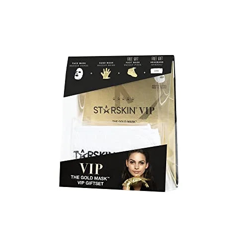 STARSKIN VIP The Gold Mask Giftset - High-end Gift - Complete Collection - Includes Hand, Foot, and Face Masks Headband - ...