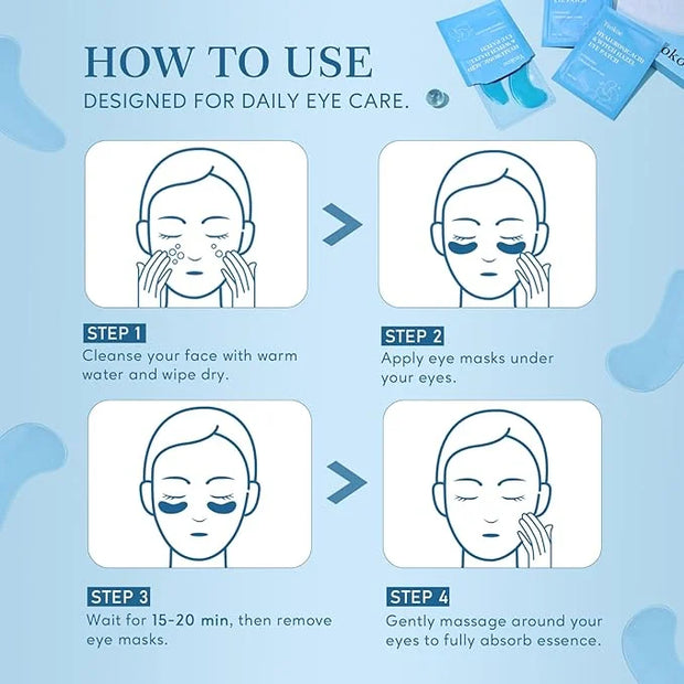 Under Eye Patches for Dark Circles,Puffy Eyes,20 Pairs Face Masks SkinCare With Hyaluronic Acid Witch Hazel for Moisturize...