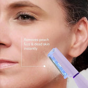 Michael Todd Beauty Sonicsmooth Pro+ Dermaplane Razor for Women Face + Eyebrow trimmer Dermaplaning System w/LED Light Pea...