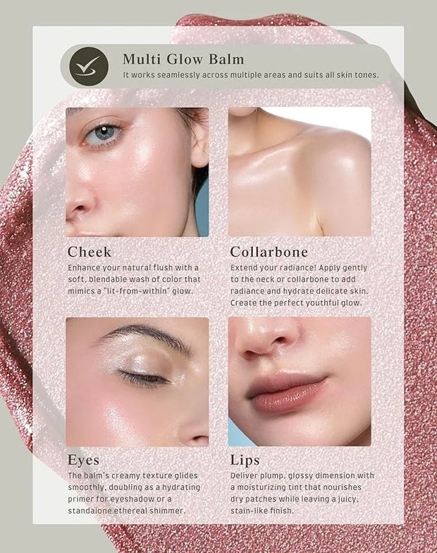 Multi Glow Balm, Cream Blush for Cheeks, Blush Balm Face Makeup, Radiant Finish, Hydrating, Creamy, Lightweight & Blendabl...