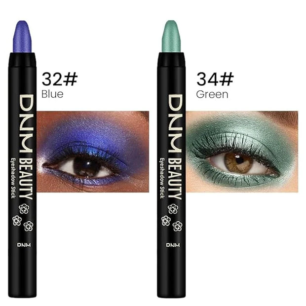 Kaely 2Pcs Cream Eyeshadow Sticks Set for Eyes Waterproof,Blue Shimmer & Green Shimmer Matte Eye shadow Stick Pencil Pen B...