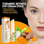 2 PCS Turmeric Retinol Eye Stick,Eye Balm Stick Hydrating for Dark Circle,Wrinkles,Visible Results in 3-4 Weeks,Anti Aging...