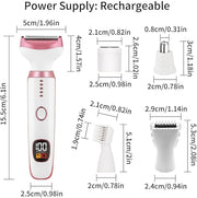 Electric Razors for Women, Bikini Trimmer for Women 5 in 1 Body Shaver for Nose Hair Face Eyebrow Arms Legs Armpit Underar...