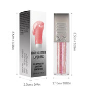 Mirror Glitter Lipstick, Sparkling Shimmer High Pigment Waterproof Long Lasting Lip Gloss, Shimmer Moisturizer Lip Gloss, ...