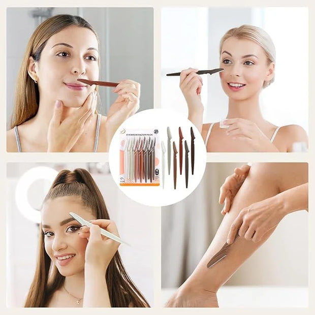 D Dermaplane Razor for Women Face - 12PCS Eyebrow Razor With Precision Cover - Dermaplaning Tool for Face Shaver - Facial ...