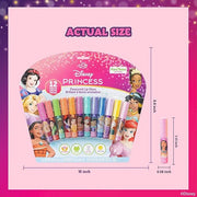 Disney Princess 12 Piece Plant Based Lip Gloss, Girls Party Favors, First Makeup Set for Girl, Perfect for Parties, Sleepo...