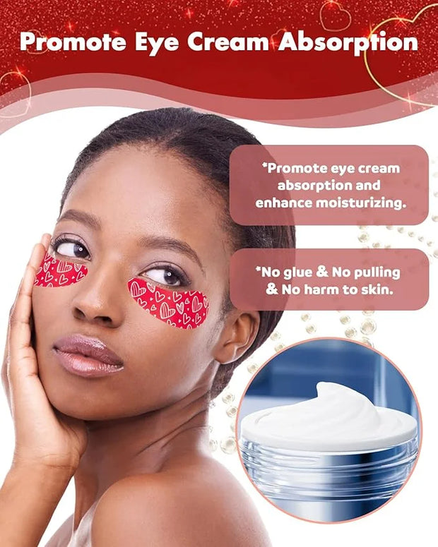 2 Pairs Reusable Under Eye Wrinkle Patches Silicone Mask, Plump Fine Lines & Wrinkles, with Metal Eye Cream Applicator, Ti...