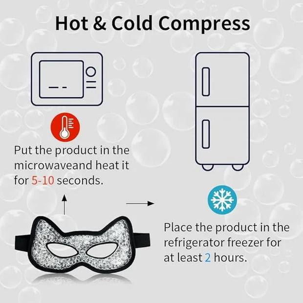 Cooling Eye Mask, Gel Eye Mask Hot Cold Use, Cold Eye Mask for Puffy Eyes, Dry Eyes, Headaches, Migraines, Sinus, Dark Cir...