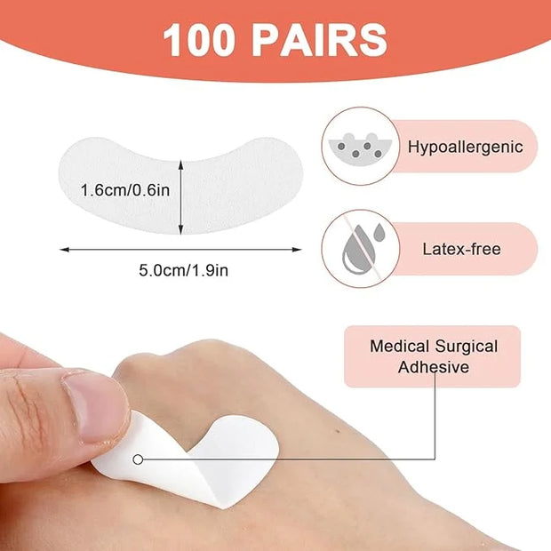 200 Pcs Natural Anti-sensitive Foam Under Eye Patches Pads Eyelash Extensions Tech Supplies Stick Well No Lint Microfoam D...