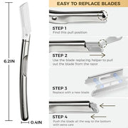 ZOMCHI Dermaplaning Tool, Dermaplaning Razor for Women & Men, Reusable Eyebrow Razor with 11 Refill Blades, Facial Razor R...