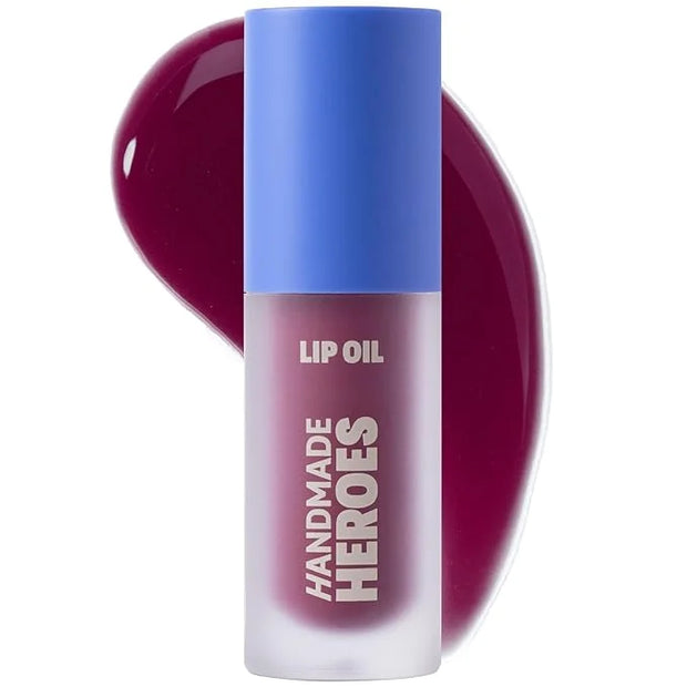 Handmade Heroes 100% Natural Vegan Lip Oil with Squalane Non-Sticky Lip Gloss Moisturizing, Shiny, Nourishing Korean Lip G...