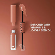 NYX PROFESSIONAL MAKEUP Shine Loud, Long-Lasting Liquid Lipstick with Clear Lip Gloss - Goal Crusher (Mid-Tone Beige) - Pr...