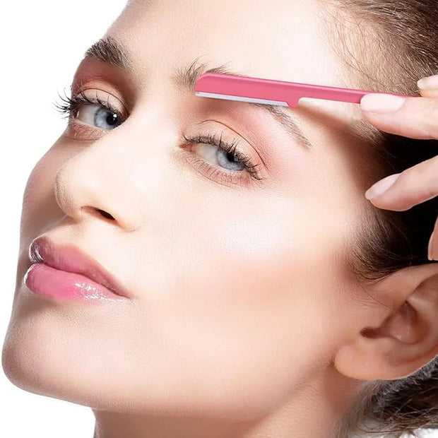 10 Pieces Eyebrow Razor for Women Facial Shaver Razor Brow Shaper Eyebrow Trimmer Dermaplaner Shaping Tool with Cover (Pin...