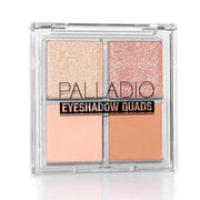 Palladio Eyeshadow Quads, Velvety Pigmented Blendable Matte, Metallic & Shimmer Finishes, Creamy Formula, Four Way Quad Ey...