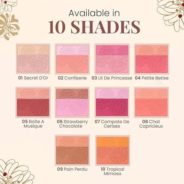 Paul & Joe Pressed Blush Palette Refill Only, Case Sold Separately, Oil-Absorbing Blush Powder, Bi-Color Face Blushes with...