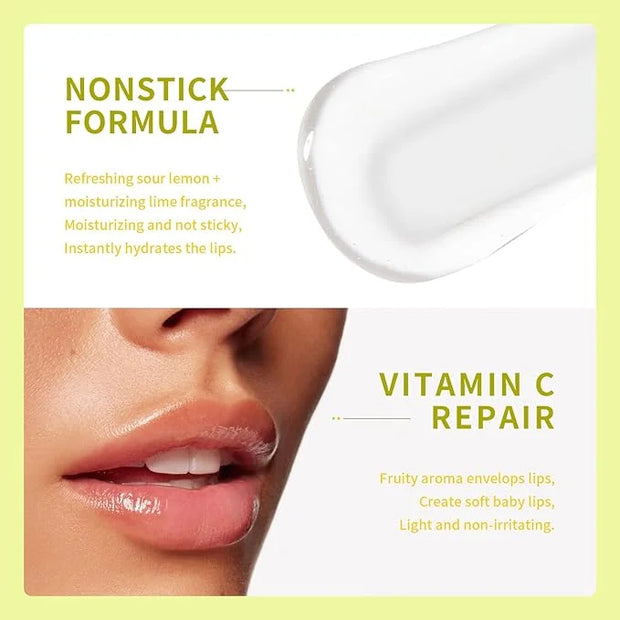 Hydrating Lip Oil Pack, 2 Pack Clear Fruit Extract Lip Oil Set or Lip Color and Shine, Dry Lip's Moisturizing Hydrating an...