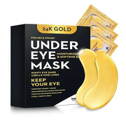 100Pcs/50Pairs Under Eye Patches Gold for Dark Circles, Puffy Eyes, and Wrinkles, 24K Gold Eye Mask for Face, Eye Cream fo...