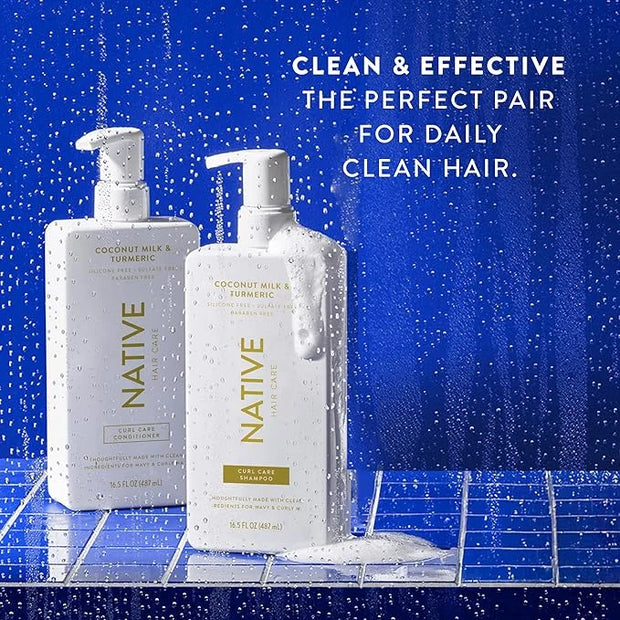Coconut & Turmeric Shampoo and Conditioner Contain Naturally Derived Ingredients | All Hair Types, Color & Treated, Fine t...