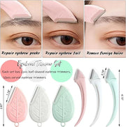 ONEUPIN 12PCS Eyebrow Trimmer Set Stainless Steel Leaves Curved Eyebrow Razor Trimmer Facial Shaver Razor Brow Shaper Suit...