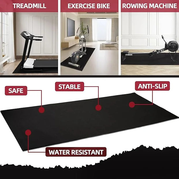 High Density Home Gym Treadmill Exercise Bike Equipment Mat 1/4" Thick, - Product Image