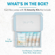 1-Shoppe Aqua Organics Amenity Kit | Boxed Hotel Toiletries Bulk Set | 1 oz Shampoo, Conditioner, Lotion, Body Wash & Bar ...