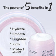 Olay Super Cream with Sunscreen SPF 30, 15 mL, Trial Size Ultra Lightweight Face Moisturizer - Vitamin C, Hyaluronic Acid,...