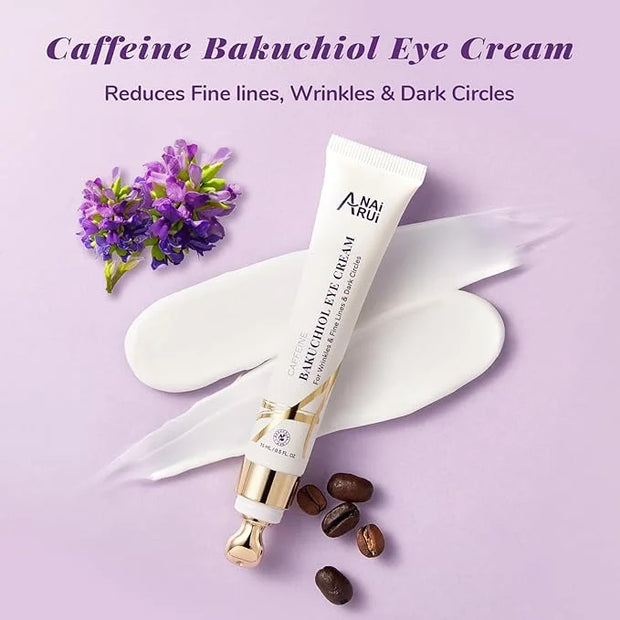 ANAI RUI Caffeine Bakuchiol Firming Eye Cream, Retinol & Peptide Eye Cream for Dark Circles, Puffiness, Wrinkles, Bakuchio...