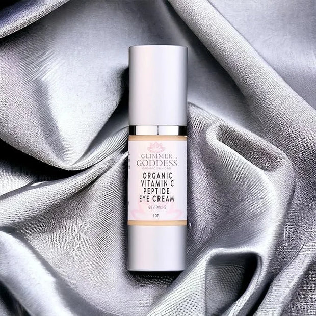 Glimmer Goddess Organic Peptide Eye Serum with Vitamin C – Hydrating & Revitalizing, 1 oz - Product Image