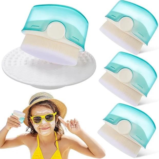 4 Pcs Sunscreen Applicator for Kids,sunscreen Brush Sunblock Applicator with Protective Case for Kids Baby Adult Sun Lotio...