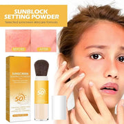 Mineral Sunscreen Setting Powder, SPF 50 Mineral Sunscreen Setting Powder for Face, Oil Control Natural Matte Finish, Mini...