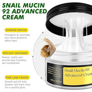 Snail Mucin 92% Repair Cream Face Moisturizer, Body Hydrating for Dry & Sensitive Skin, Snail Gel Essence Daily Serum for ...