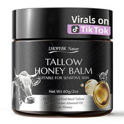 Beef Tallow for Skin: Tallow Honey Balm for Dry Skin - Organic Grass Fed Whipped Beef Tallow Moisturizer for Face Body at ...
