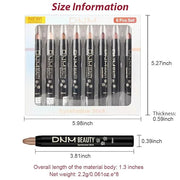 evpct 8Pcs Cream Eye Shadow Brightener Sticks Makeup Sets, Champagne Pearl Bronze Putty Sand Orchid Rose Gold Shimmer Matt...