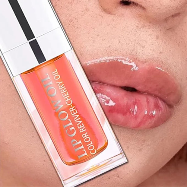 Plumping Lip Oil,Hydrating Lip Gloss Tinted Lip Balm Lip Care Transparent Toot Lip Oil,Big Brush Head Glass Lip Glow Oil F...
