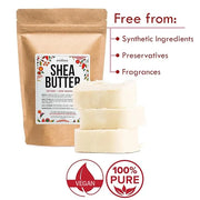 Refined Shea Butter Unscented - 100% Pure African Shea Butter for Hair & Dry Skin - Use for Soap Base, Face & Body Moistur...