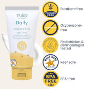 TruKid Daily SPF30 Face Sunscreen Citrus 3.4oz Baby Sunscreen, Natural Ingredients Kids Sunscreen, Reef-Friendly Travel Si...