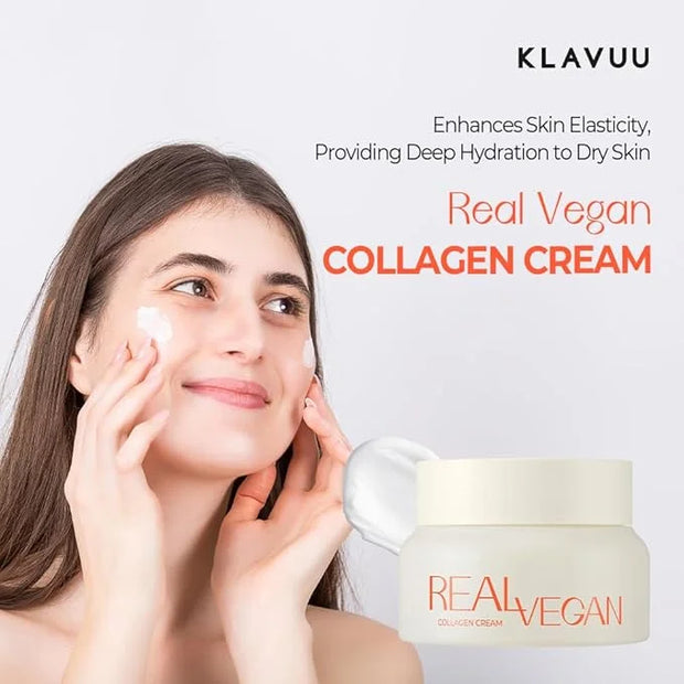 KLAVUU Real Vegan Collagen Cream - Enhances Skin Elasticity, Providing Deep Hydration to Dry Skin for a Radiant, Youthful ...
