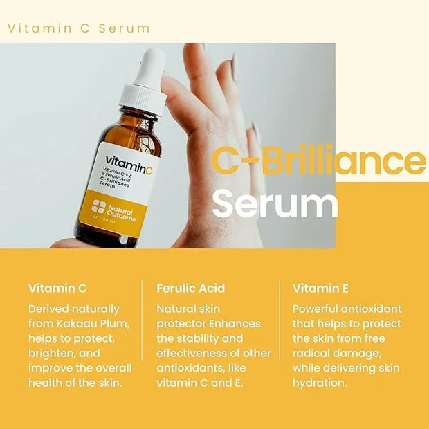 Vitamin C Serum with Vitamin E & Ferulic Acid | Anti-Aging Radiance Restoring Facial Serum | Powerful Antioxidant Lift Fin...
