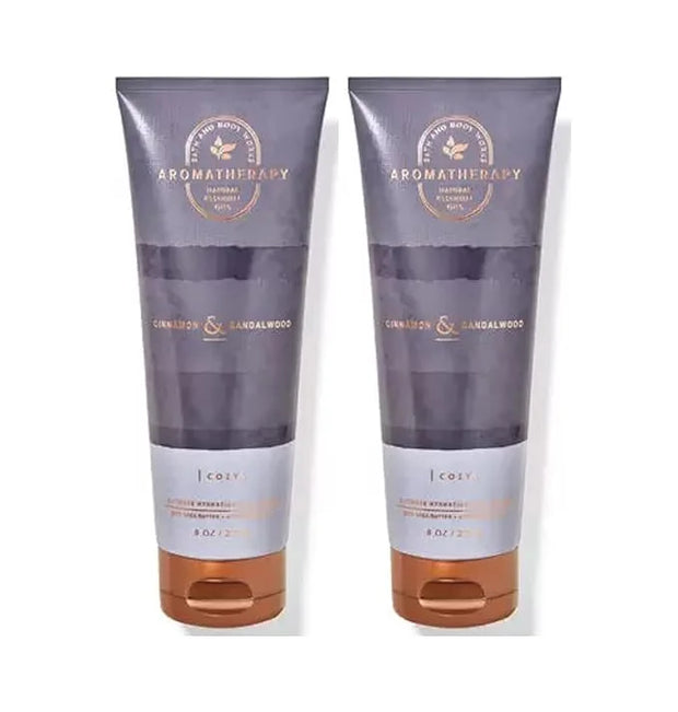 Bath and Body Works Aromatherapy Cinnamon Sandalwood Ultimate Hydration Body Cream 8 Oz. 2 Pack (Cinnamon Sandalwood) - Pr...