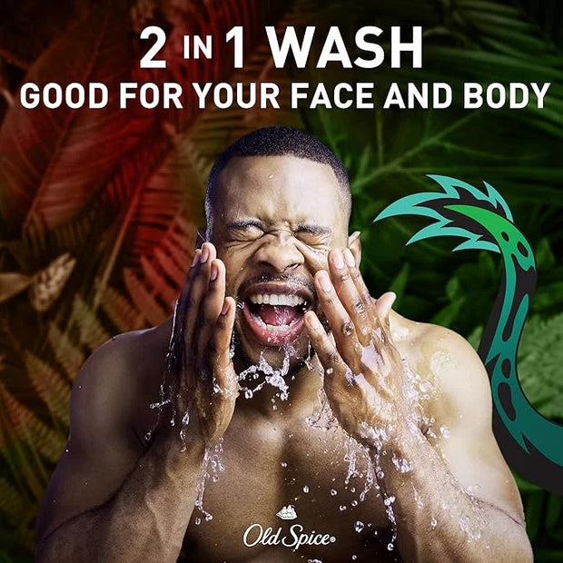 Old Spice Cleansing Body Wash for Men, 3X Defense, 24/7 Shower Fresh with Lasting Scent, 2-in-1 Body & Face Wash, Dragonbl...
