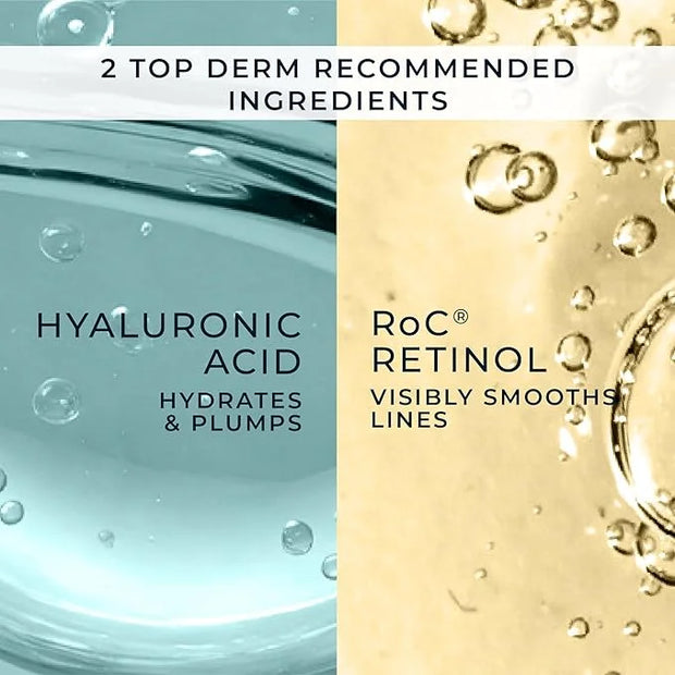 RoC Retinol Correxion Max Hydration Anti-Aging Daily Face Moisturizer with Hyaluronic Acid, Fragrance-Free, Oil Free Skin ...