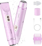 Glow Aura Womens Shaver, Bikini Trimmer for Women, Glow Aura Electric Razor, Comfort 2 in 1 Electric Lady Shaverr, Dual He...