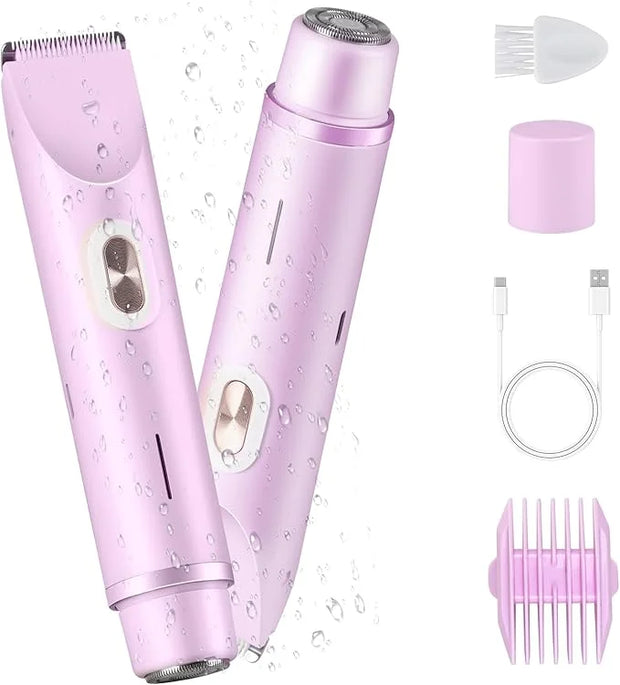 Glow Aura Womens Shaver, Bikini Trimmer for Women, Glow Aura Electric Razor, Comfort 2 in 1 Electric Lady Shaverr, Dual He...