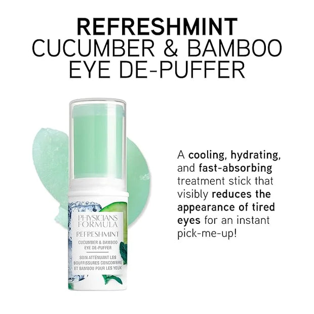 Physicians Formula RefreshMint Cucumber & Bamboo Eye De-Puffer Stick | Under Eye Cream for Dark Circles and Puffiness | De...