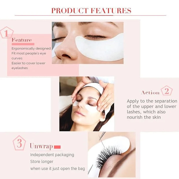 100 Pairs Set, Under Eye Pads for Eyelash Extensions Lint Free Eye Gel Patches Premium Collagen Lash Pad Eye Mask Makeup T...